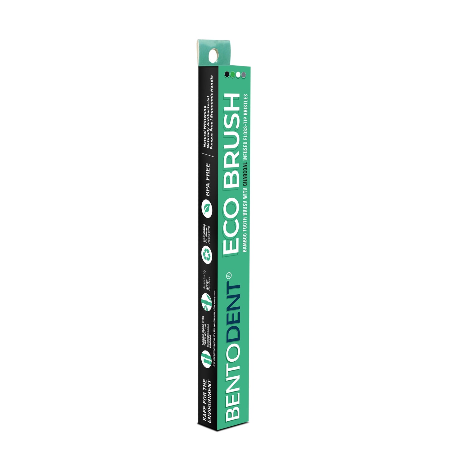 Bentodent Charcoal Bamboo Toothbrush Round Bottom Teeth Whitening Soft (Pack of 4) - Indian Dental Organization
