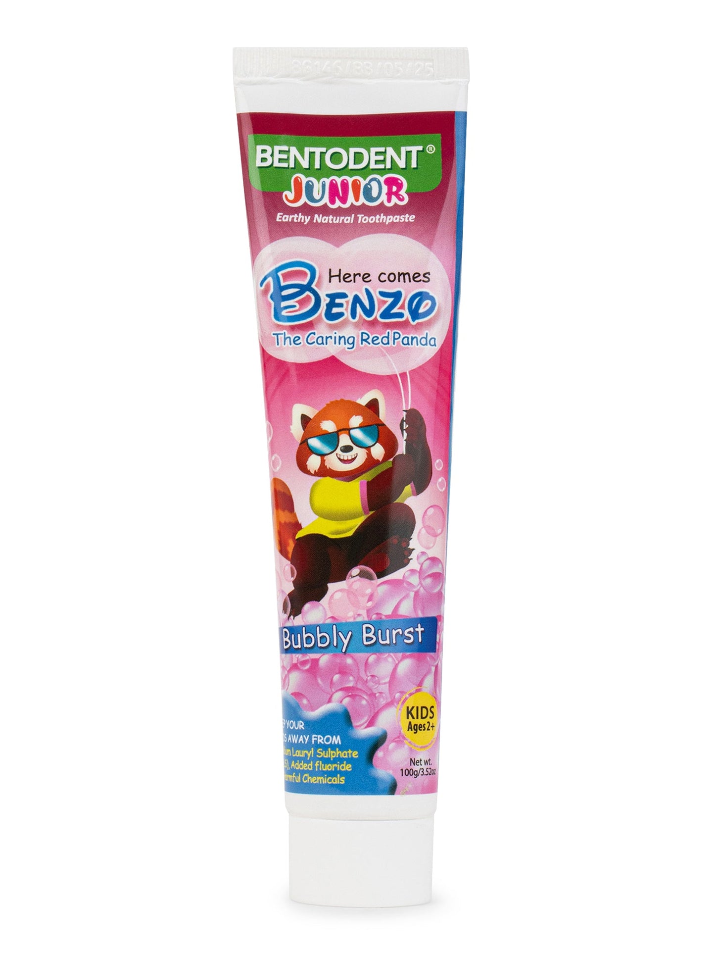 Bentodent 100% Natural Kids Bubble Gum twin Toothpaste Pack, Fluoride Free, Sls Free, Complete oral care protection for kids 2+ years ,100g each - Indian Dental Organization