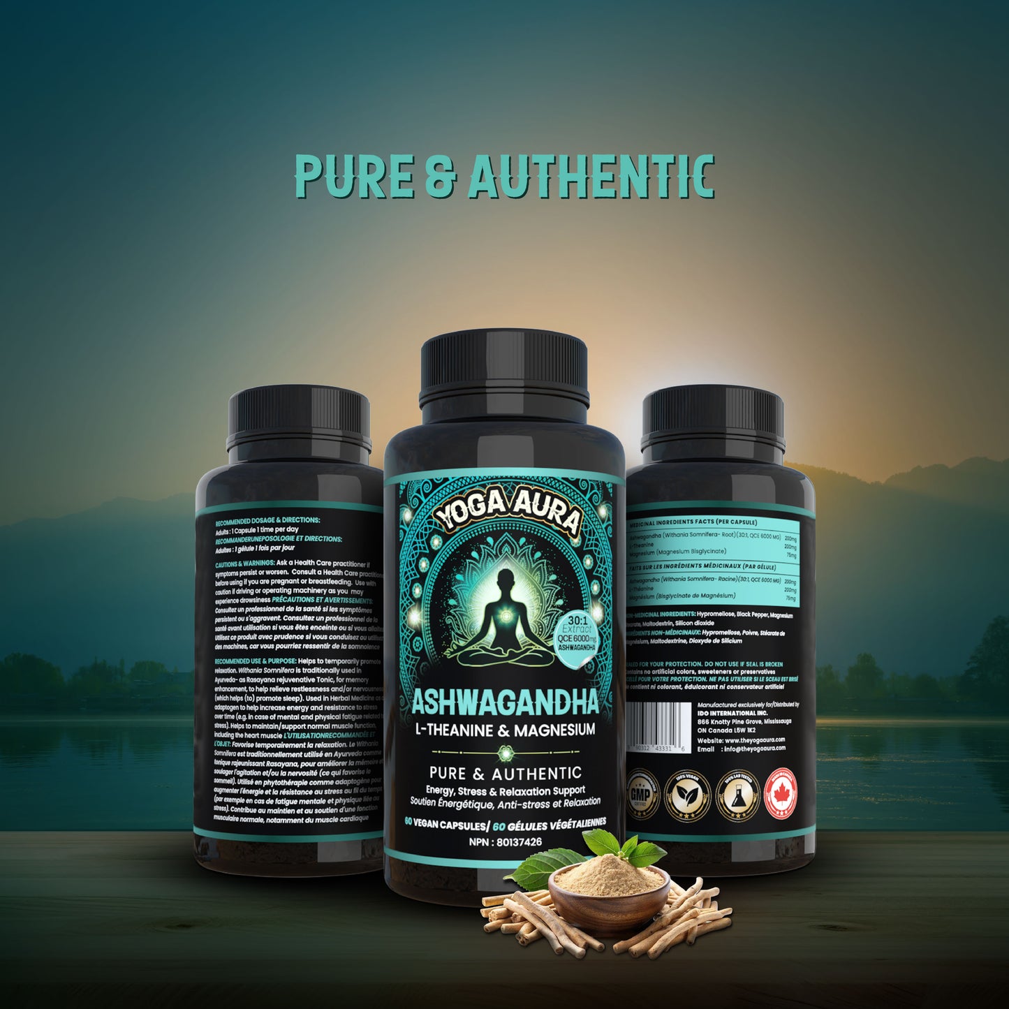 Ashwagandha Tri Formula QCE 30:1 6000 mg- 200mg,L-theanine 200mg, Magnesium 75mg