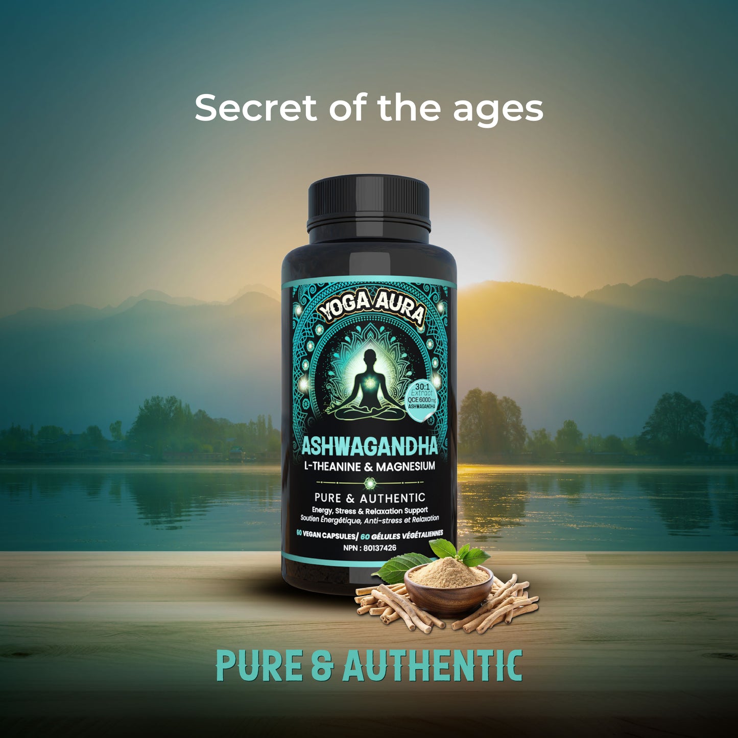Ashwagandha Tri Formula QCE 30:1 6000 mg- 200mg,L-theanine 200mg, Magnesium 75mg
