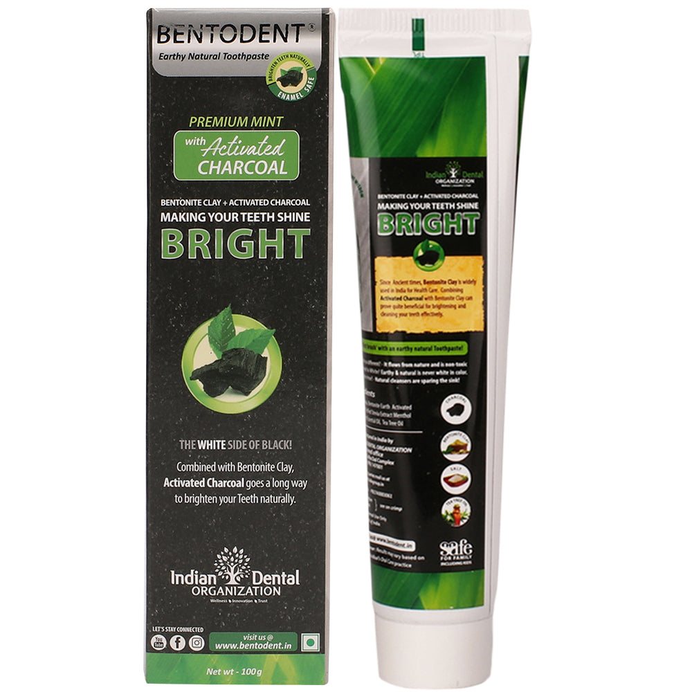 Bentodent Charcoal Toothpaste - Natural &amp; Fluoride Free - Indian Dental Organization