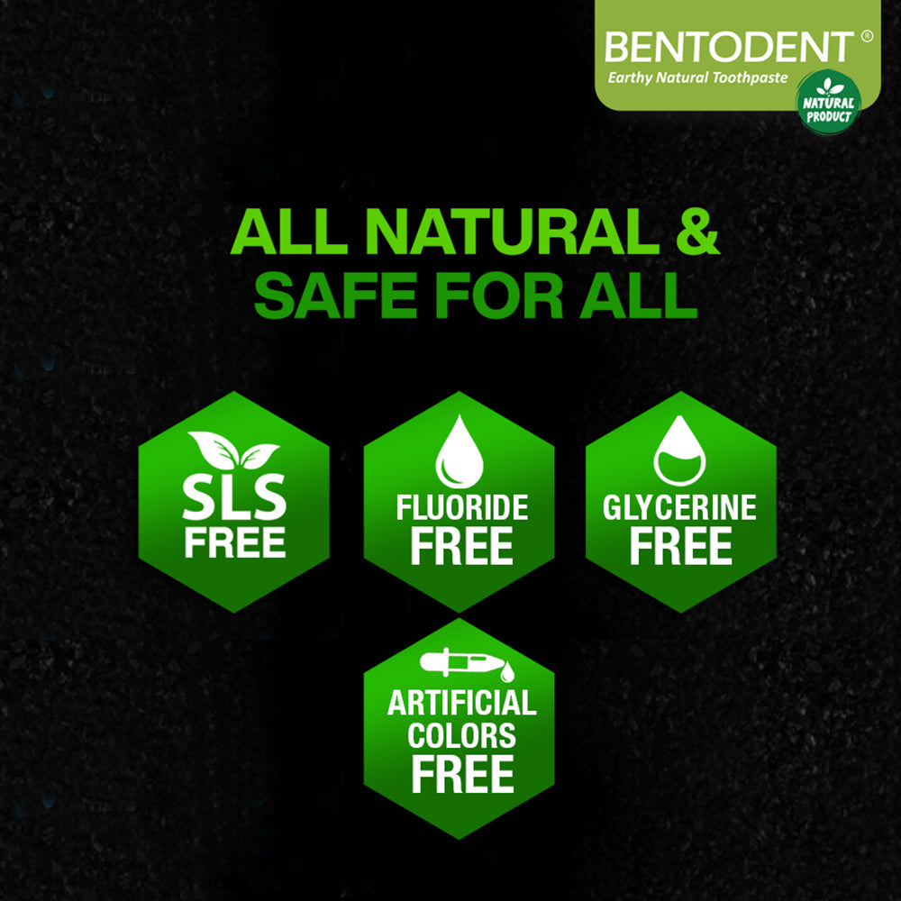 Bentodent Charcoal Toothpaste - Natural &amp; Fluoride Free - Indian Dental Organization