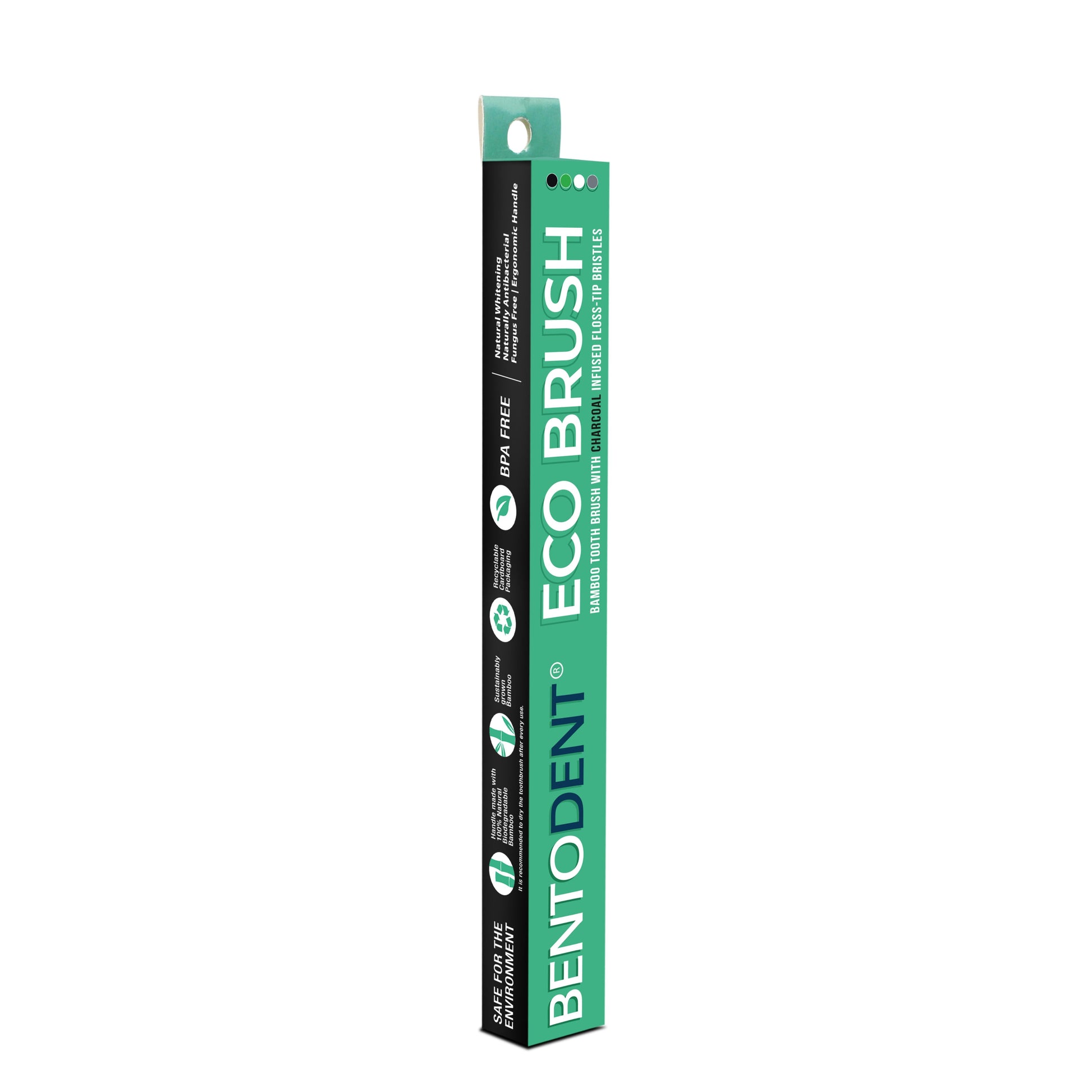 Bentodent Charcoal Bamboo Toothbrush Round Bottom Teeth Whitening Soft (Pack of 4) - Indian Dental Organization
