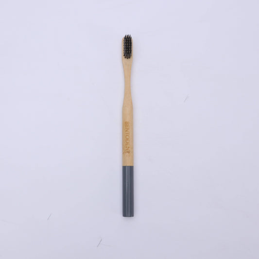 Bentodent Bamboo Toothbrush round bottom charcoal