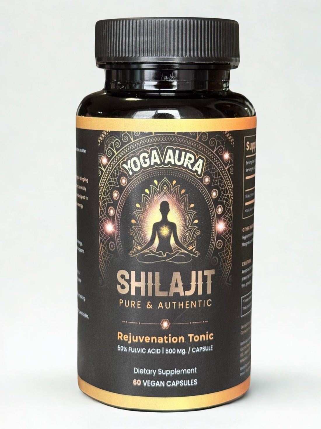 Yoga Aura 100% Pure Shilajit Capsules – Himalayan Shilajit 500mg Daily Supplement,Lab Tested